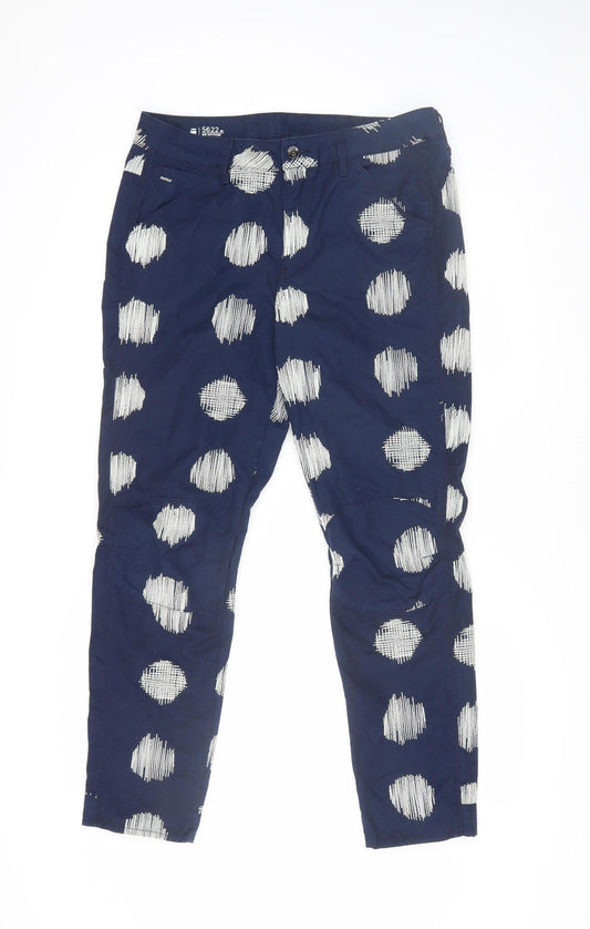 G-Star RAW Women's Blue Polka Dot Chino Trousers