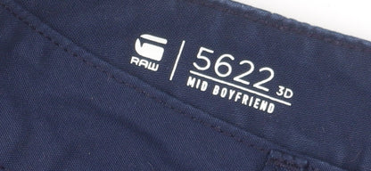 Close-up detail of G-Star RAW Women's Blue Polka Dot Chino Trousers