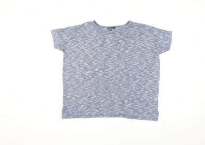 Warehouse Women's Blue T-Shirt Size 8 Basic Casual