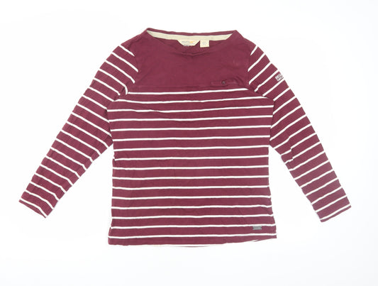 Regatta Women's Red Striped Cotton T-Shirt Size 14