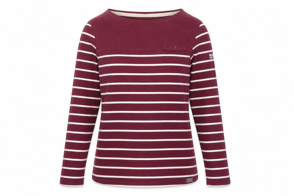 Regatta Women's Red Striped Cotton T-Shirt Size 14