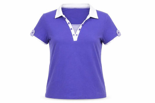 Front view of Maine New England Women Purple Polo, size 14