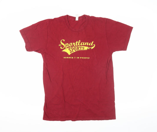 American Apparel Red Sports Graphic Men's M T-Shirt