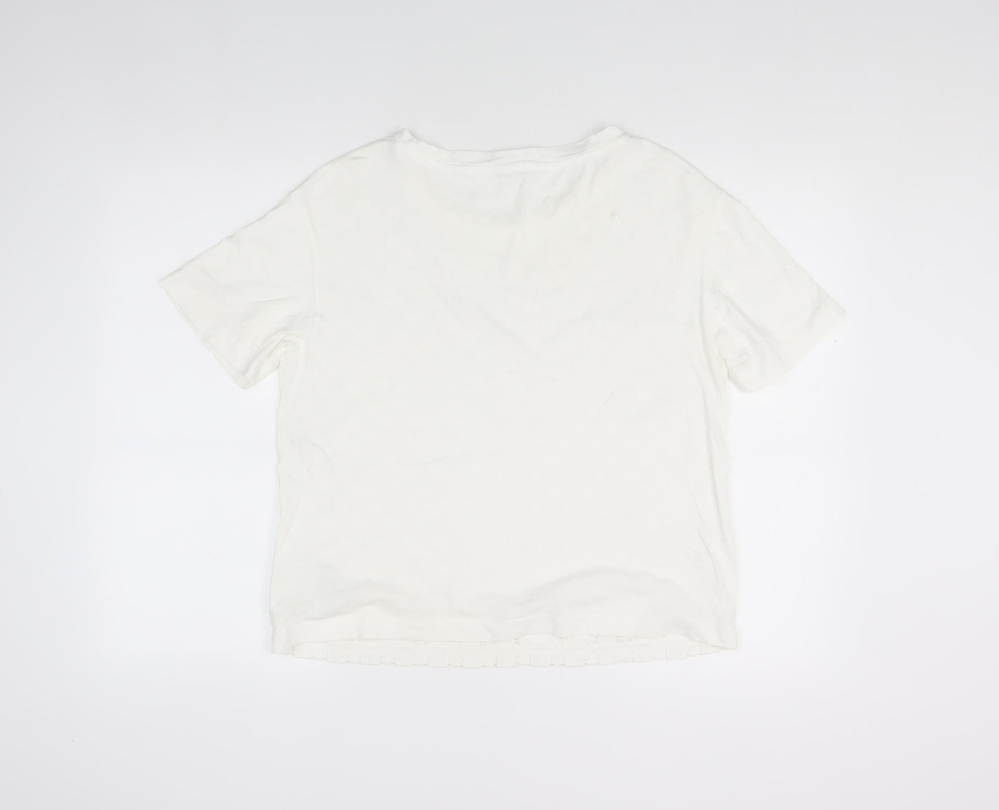 Gap Women's White T-Shirt, Size M, Crew Neck, Casual