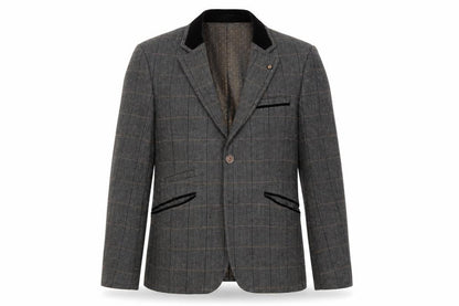 Voeut Womens Grey Tweed Blazer, , Classic Check Size 36,