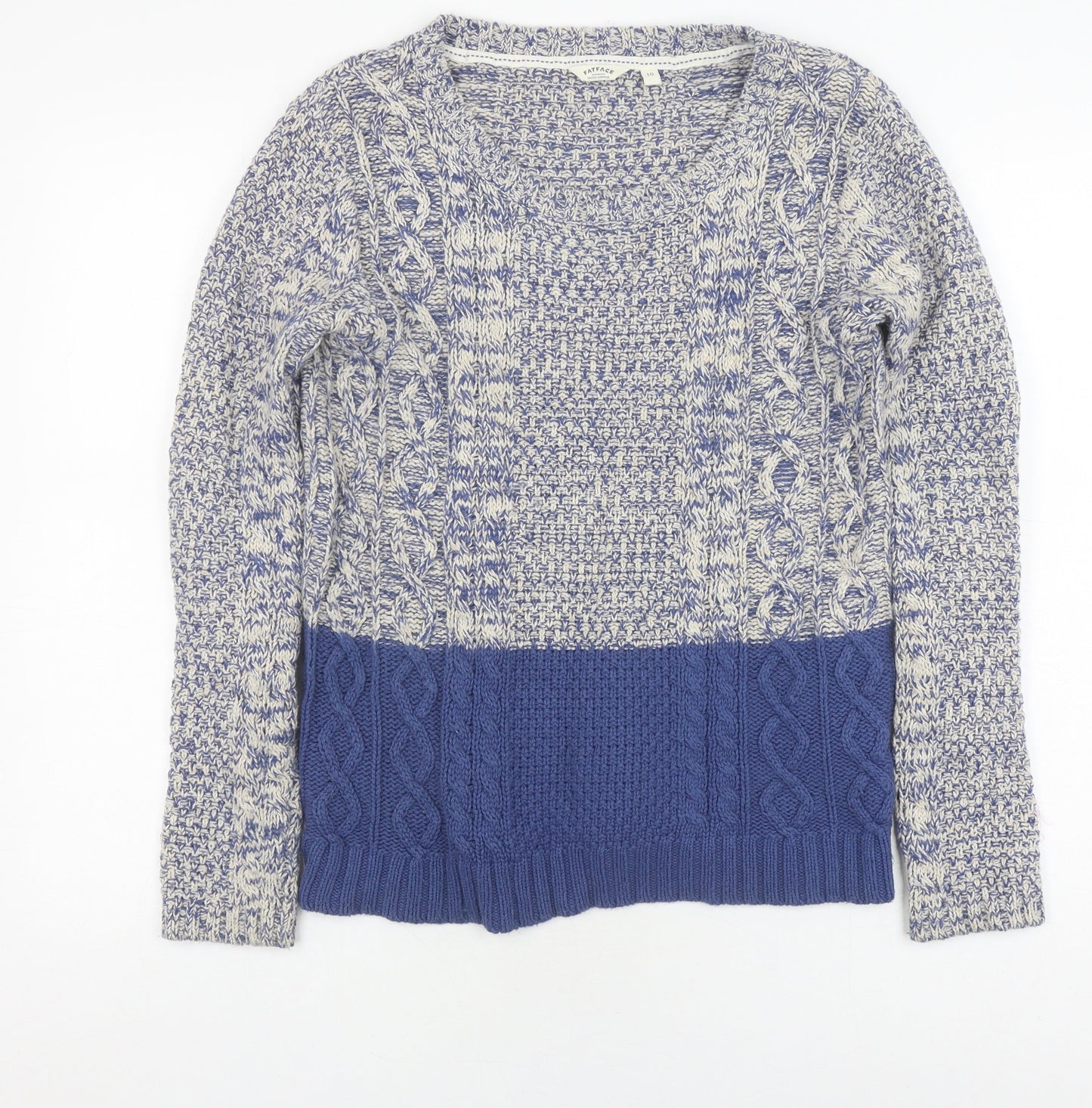 FatFace Women's Blue Pullover Jumper Round Neck Size 10