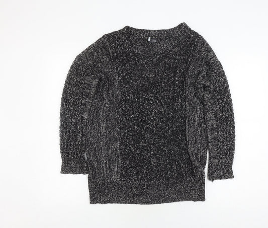 Sparkle & Fade Unisex Black S Chunky Knit Pullover