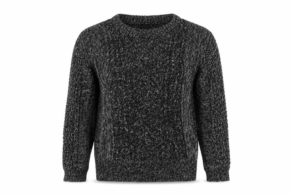 Sparkle & Fade Unisex Black S Chunky Knit Pullover