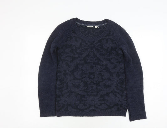 FatFace Women's Navy Acrylic Cable-Knit Pullover Jumper