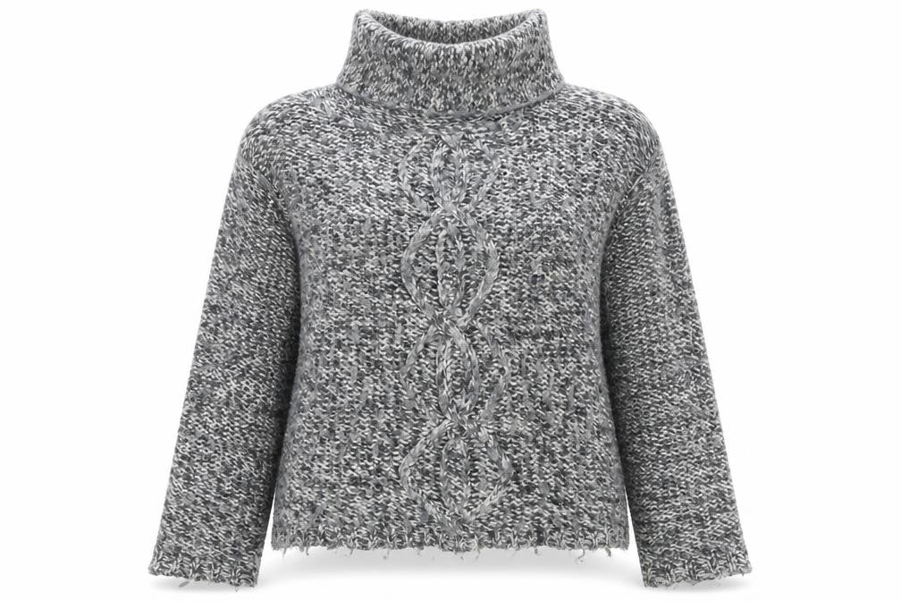 White Stuff Women's Grey Roll Neck Jumper M