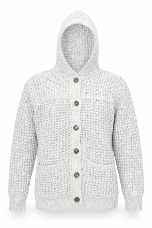 Brave Soul Women's Grey Waffle-Knit Cardigan Size 14