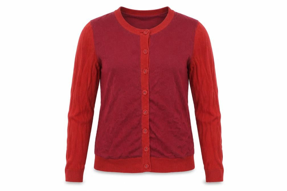 Manoukian Women's Red Cardigan, Size 2XS, V-Neck, Wool