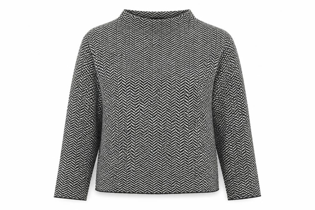 Tahari Women's Black Geometric Pullover Jumper M