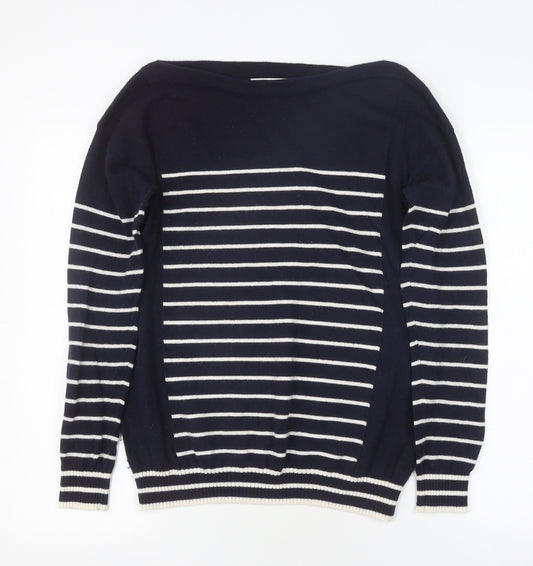 Sportscraft Women's Blue Striped Pullover Jumper M