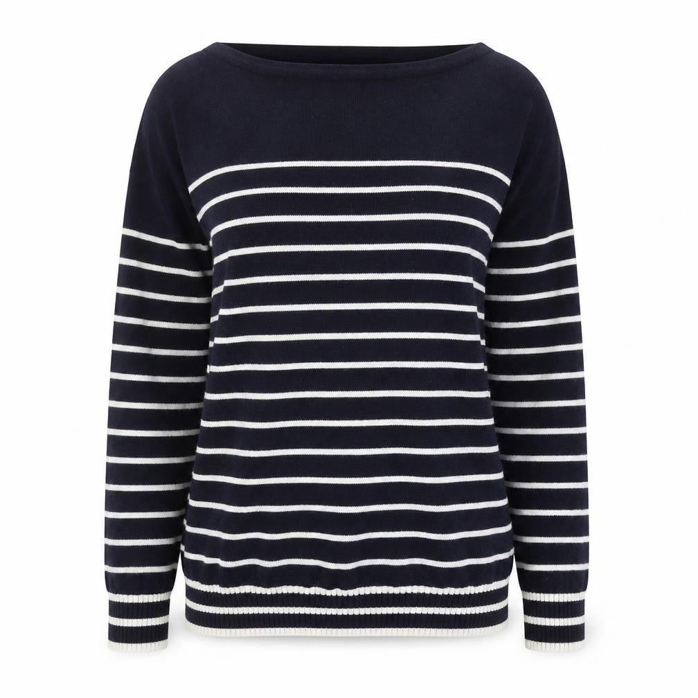 Sportscraft Women's Blue Striped Pullover Jumper M