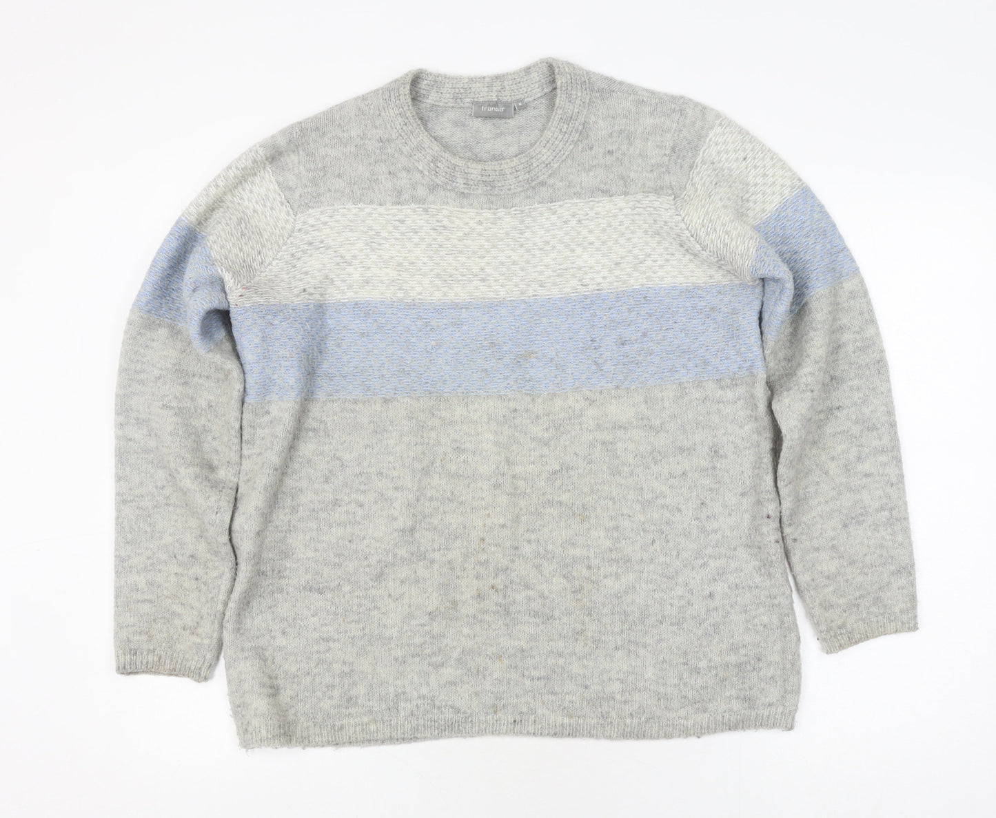 Fransa Men's Grey Knit Pullover Jumper M