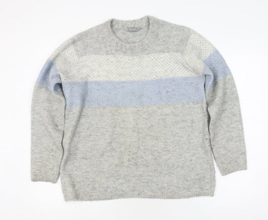 Fransa Men's Grey Knit Pullover Jumper M