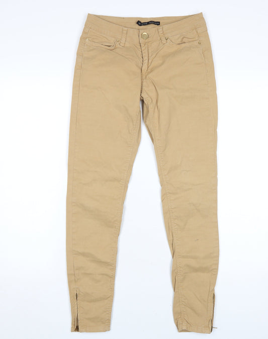 Zara Women's Beige Skinny Jeans, Size 2, Slim Fit