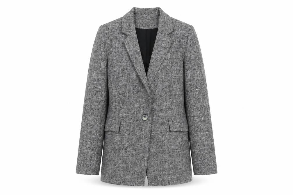 Forcast Women's Grey Single-Breasted Blazer