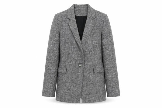 Forcast Women's Grey Single-Breasted Blazer