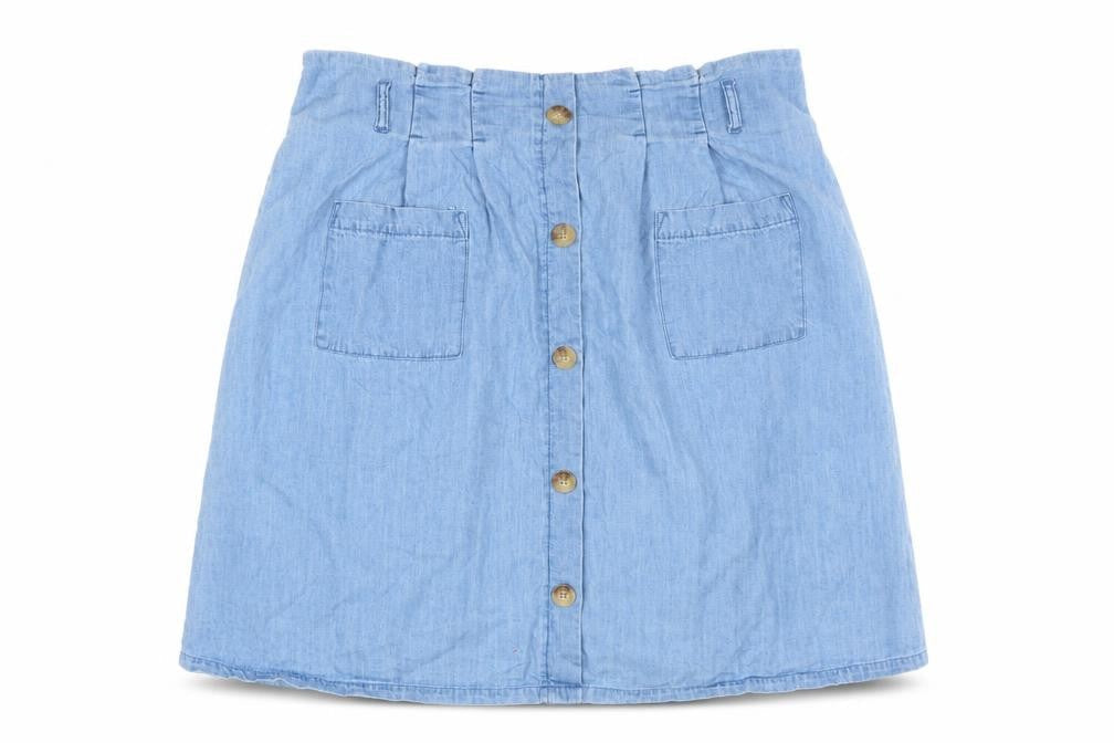 C&A Women's Blue Denim Skirt Size 14 with Buttons