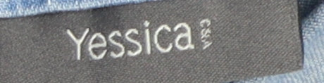 C&A Women's Blue Denim Skirt Size 14 with Buttons