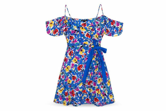 Topshop Women's Multicoloured Floral Wrap Dress, Size 10