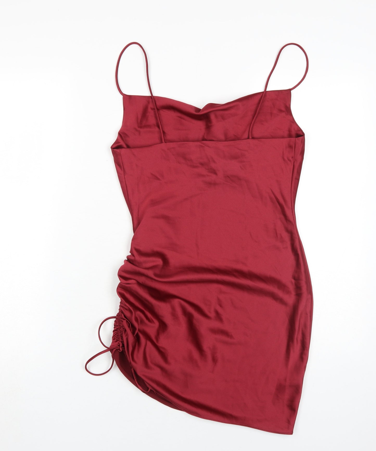 Topshop Women's Red Slip Dress, UK 6, Cowl Neck, Party