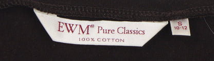 EWM Womens Pure Classics Black V-Neck Long Sleeve Top S