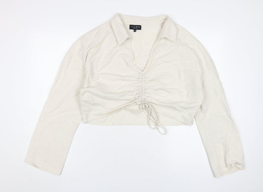 In The Style Women's Beige Cropped Blouse Size 18