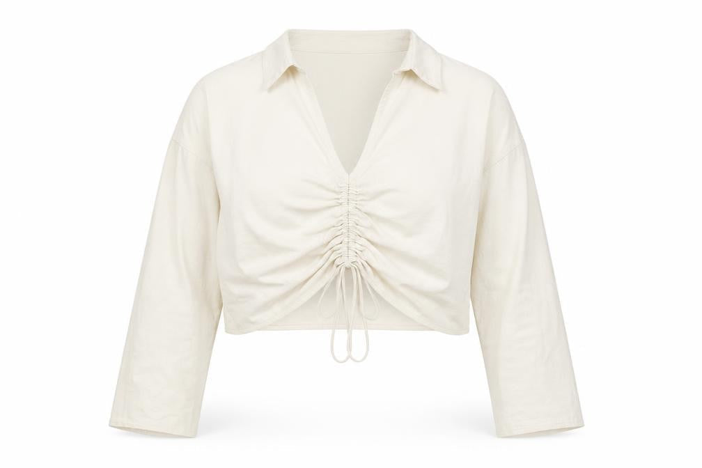 In The Style Women's Beige Cropped Blouse Size 18