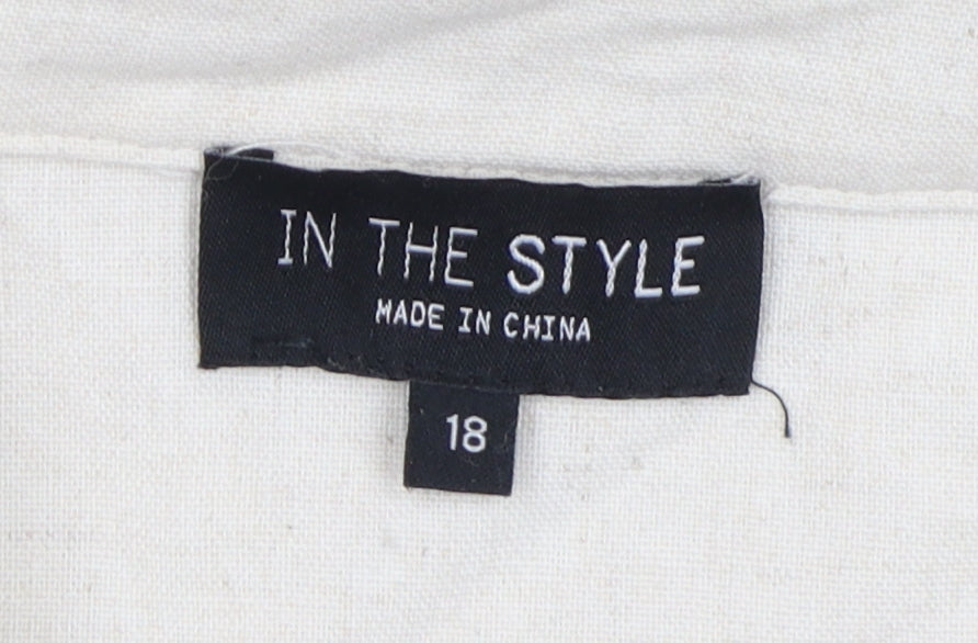 In The Style Women's Beige Cropped Blouse Size 18