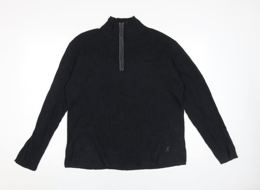 Kangol Men's Black XL 1/2 Zip Pullover Cotton Jumper