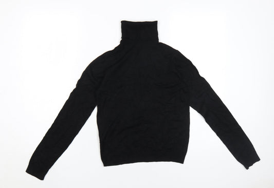 MNG Women's Black Pullover Roll Neck Jumper