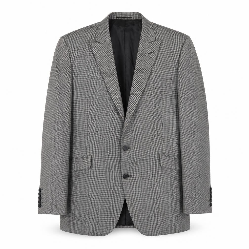 Marks & Spencer Men's Black Check Blazer, Size 44R, Wool