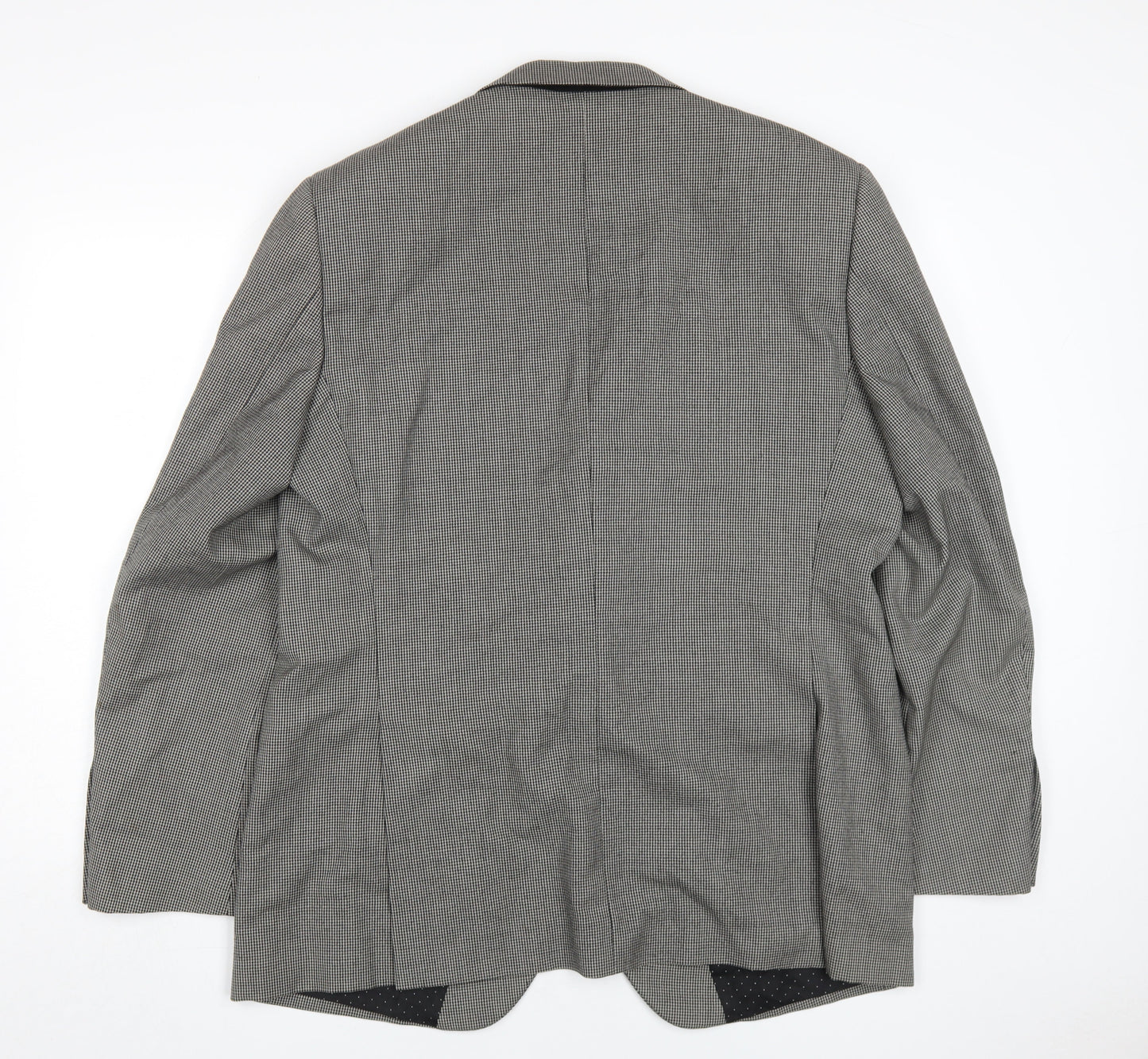 Marks and Spencer Men's Black Check Blazer, Size 44R, Wool