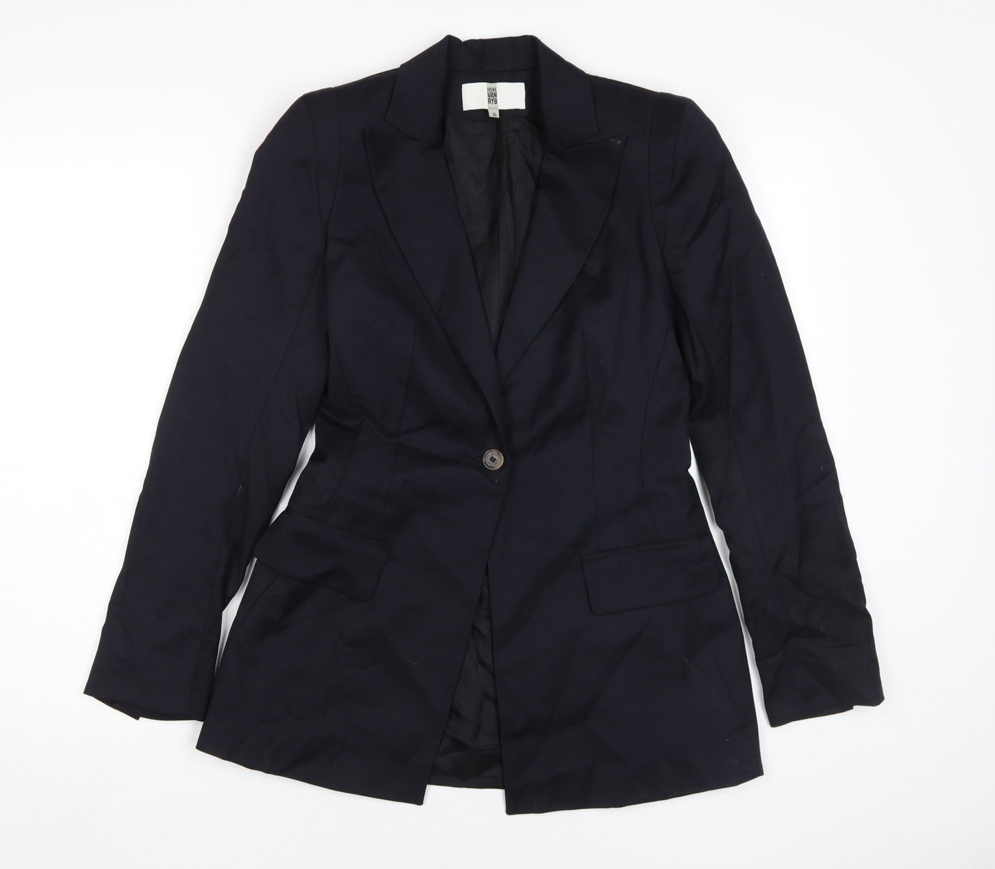 Irene Van Ryb Women's Black Blazer Size 8 Single-Breasted