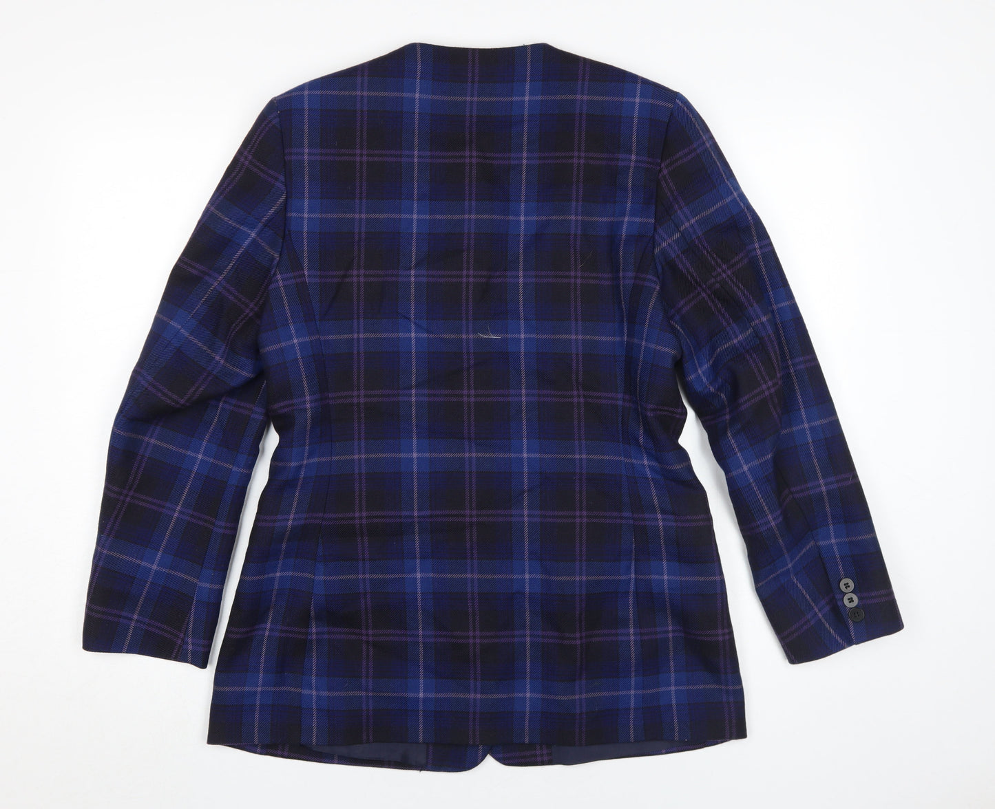 Edinburgh Collection Women's Blue Wool Plaid Jacket Size 12