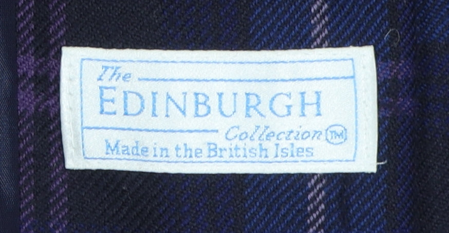 Edinburgh Collection Women's Blue Wool Plaid Jacket Size 12