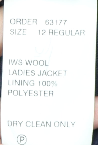 Edinburgh Collection Women's Blue Wool Plaid Jacket Size 12