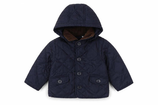 Zara Blue Quilted Jacket 6-9 Months Hooded