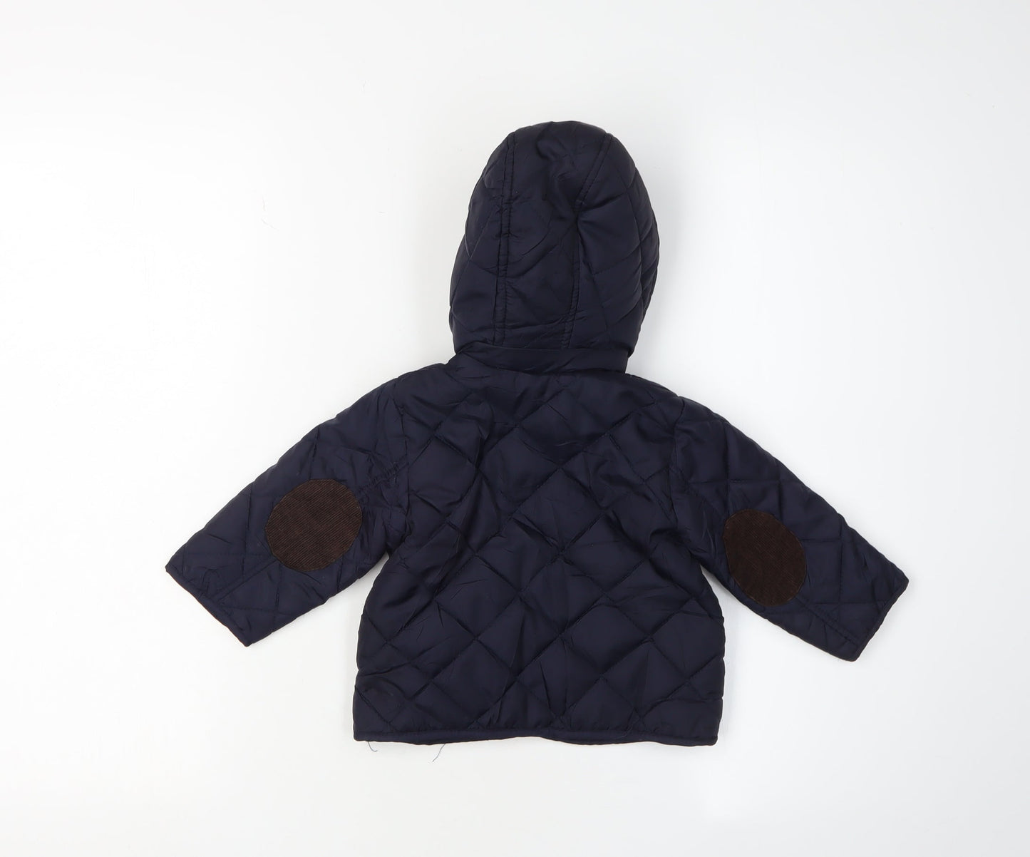 Zara Blue Quilted Jacket 6-9 Months Hooded