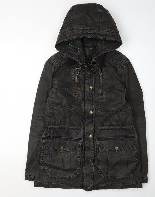 Topshop Women's Black Parka Jacket Size 8