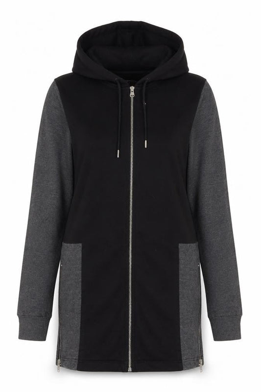 Genetic Womens Apparel Black Zip Hoodie, Size M