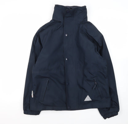 Additional front view of Result boys’ blue jacket, size 11-12, lined, casual, zip