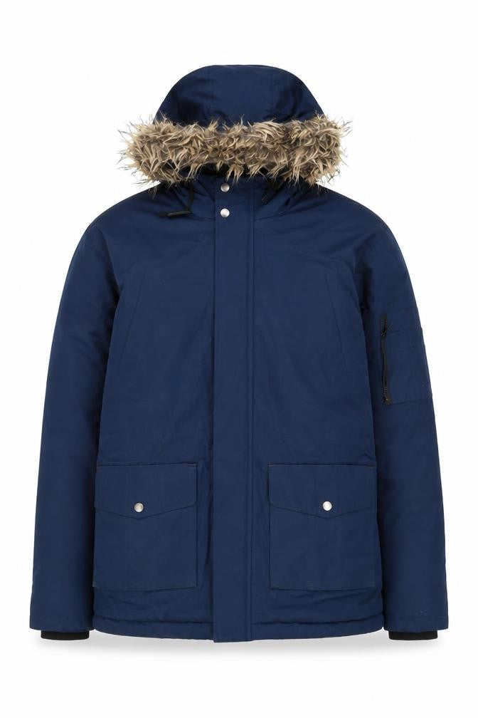French Connection Men's Blue Parka Jacket L