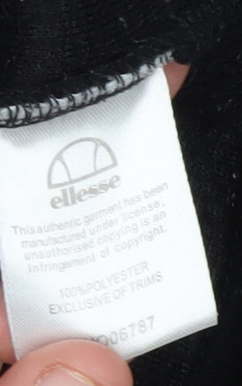 Brand and care label for Ellesse Women's Black Pullover Hoodie, size 6