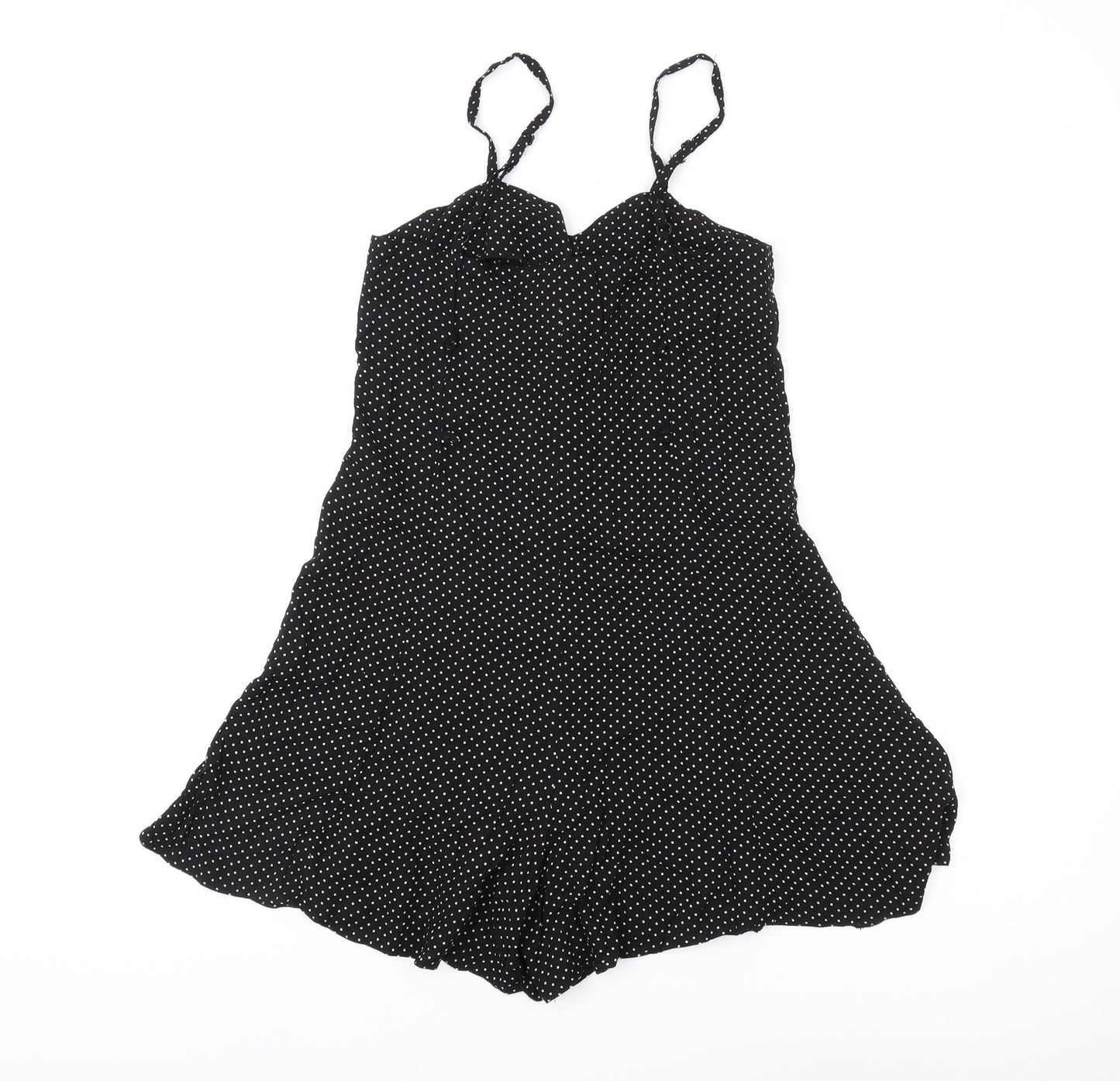 Pins and Needles Women's Black Polka Dot Playsuit S