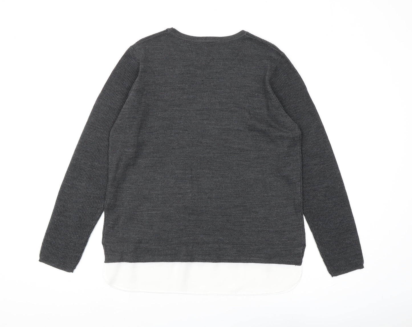 Dorothy Perkins Women's Grey Wool Blend Pullover Jumper Size 16