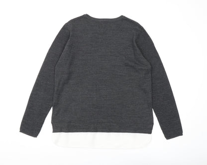 Dorothy Perkins Women's Grey Wool Blend Pullover Jumper Size 16